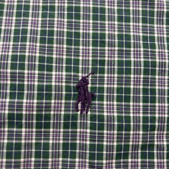 Ralph Lauren Men's XL Custom Fit Green Plaid Long Sleeve Button Down Shirt - Picture 3 of 7